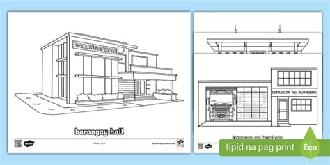 Mga Lugar Sa Pamayanan Coloring .